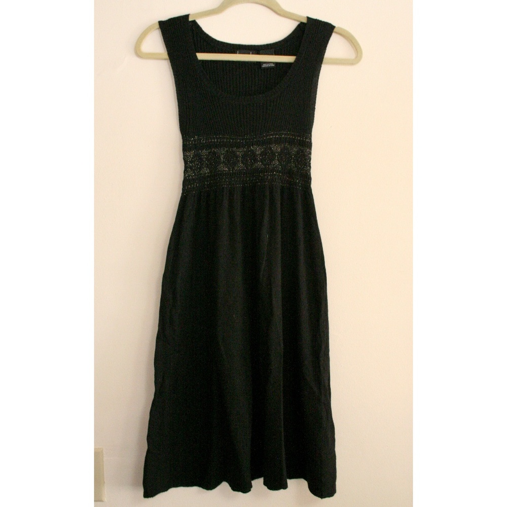 Knit dress with gold accents